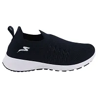 Stylish Navy Blue Mesh Solid Running Shoes For Women-thumb3