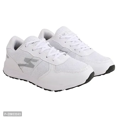 Stylish White PU Solid Running Shoes For Men-thumb0