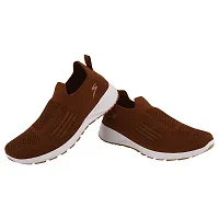 Stylish Tan Mesh Solid Running Shoes For Women-thumb4