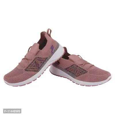 Stylish Pink Mesh Solid Running Shoes For Women-thumb5