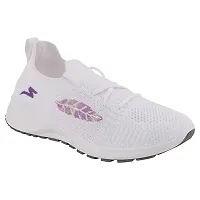 Stylish White Mesh Solid Running Shoes For Women-thumb1