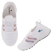 Stylish White Mesh Solid Running Shoes For Women-thumb3