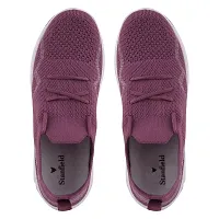 Stylish Purple Mesh Solid Running Shoes For Women-thumb1