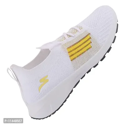 Stylish White Mesh Solid Running Shoes For Women-thumb5