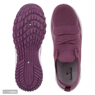 Stylish Purple Mesh Solid Running Shoes For Women-thumb4