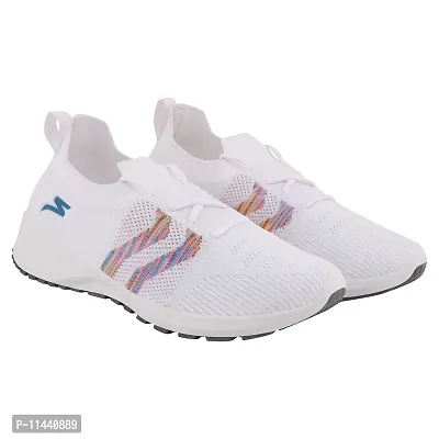 Stylish White Mesh Solid Running Shoes For Women-thumb0