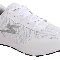 Stylish White PU Solid Running Shoes For Men-thumb2