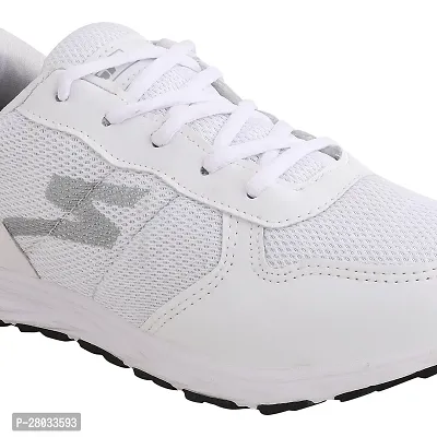 Stylish White PU Solid Running Shoes For Men-thumb3