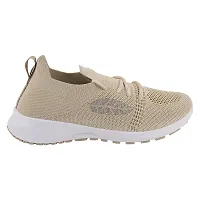 Stylish Beige Mesh Solid Running Shoes For Women-thumb1