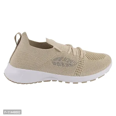 Stylish Beige Mesh Solid Running Shoes For Women-thumb2