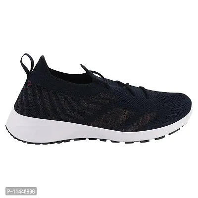 Stylish Navy Blue Mesh Solid Running Shoes For Women-thumb2