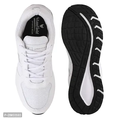 Stylish White PU Solid Running Shoes For Men-thumb5
