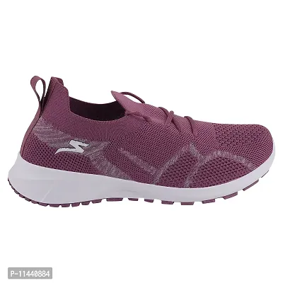Stylish Purple Mesh Solid Running Shoes For Women-thumb3
