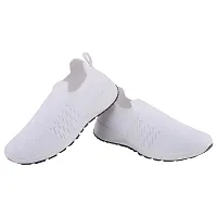 Stylish White Mesh Solid Running Shoes For Women-thumb4