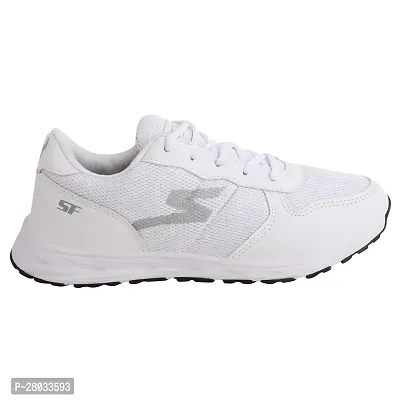 Stylish White PU Solid Running Shoes For Men-thumb4