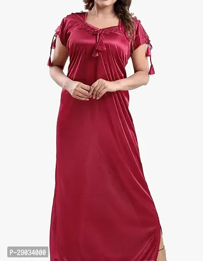 Elegant Cotton Solid Nighty For Women-thumb0