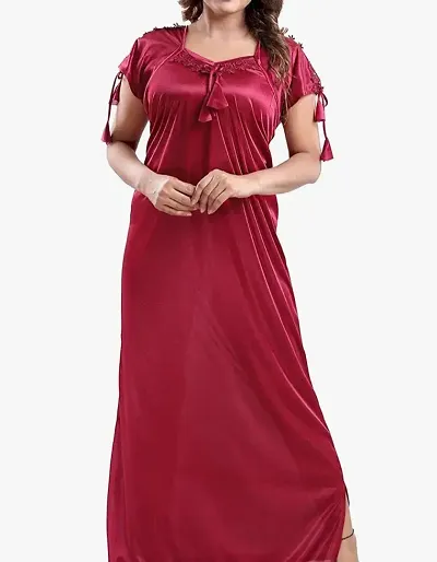 Elegant Solid Nighty For Women