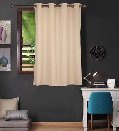 Fancy Polyester Eyelet Fitting Curtains Set Of 1