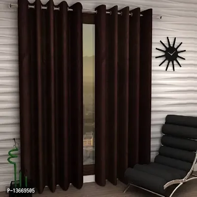 Elegant Polyester Semi Transparent Door Curtain - Pack Of 2