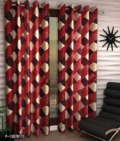 Elegant Polyester Door Curtain - Pack Of 2