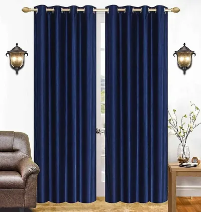 MATEMIUM Polyster Long Crush Plain Curtain for Door Curtain-4?7 Parent