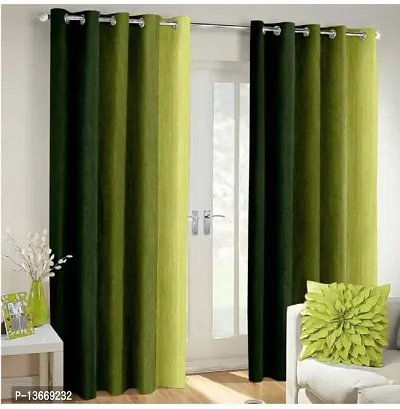 Elegant Polyester Semi Transparent Door Curtain - Pack Of 2-thumb0