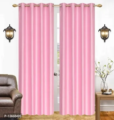 Elegant Polyester Semi Transparent Door Curtain - Pack Of 2