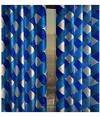 N2c Polyester Window semi-Transparent Eyelet Curtains_Blue (Set of 2, 5 feet)-thumb1