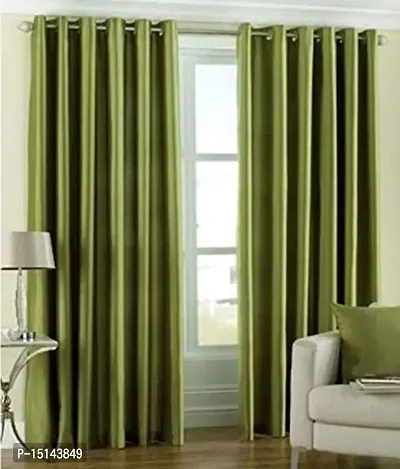 N2c polyester window plain eyelet curtains_green (set of 2, 5 feet)-thumb0