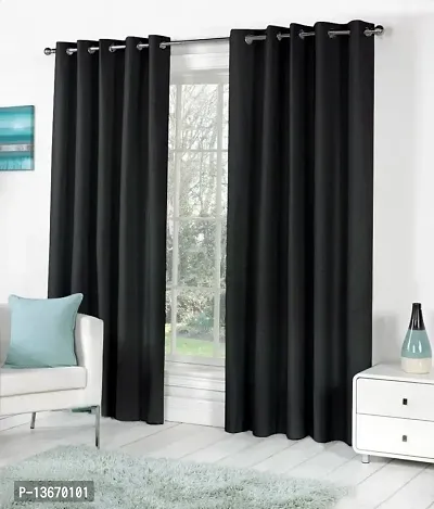 Elegant Polyester Door Curtain - Pack Of 2