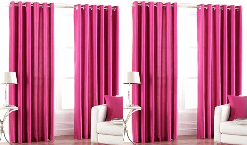 5Ft Fancy Polyester Eyelet Fitting Curtains Set Of 4