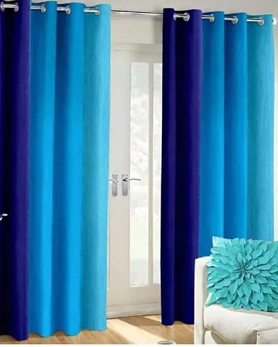 MATEMIUM Room Darkening Eyelet Plain Shaded Color Curtains for Door/Window/Drawing Room/Living Room - Set of 2 | 2PCS_Curtain_P