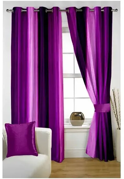 Panipat Textile Hub 2 Piece Polyester Long Door Curtain - 274.32 x 121.92 cm, Purple