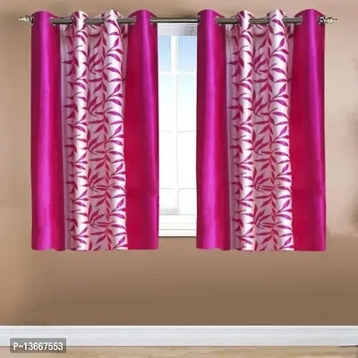 Elegant Polyester Semi Transparent Window Curtains - Pack Of 2-thumb0