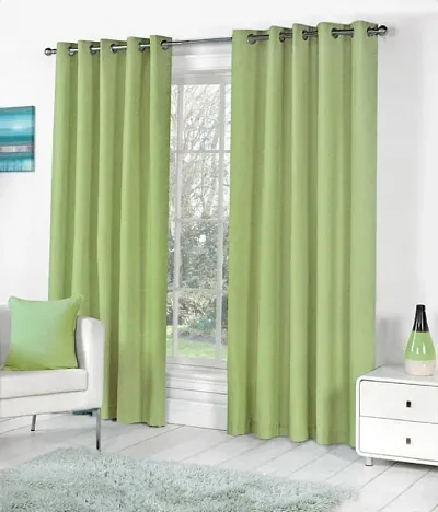 TOPSONS Polyester Long Crush Solid Curtain |Door and Window Curtain | 2Pcs