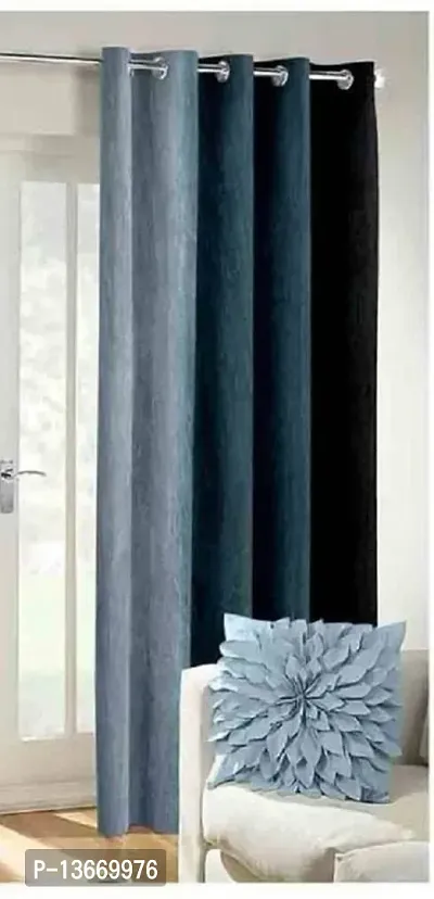 Elegant Polyester Semi Transparent Door Curtain Single Curtain