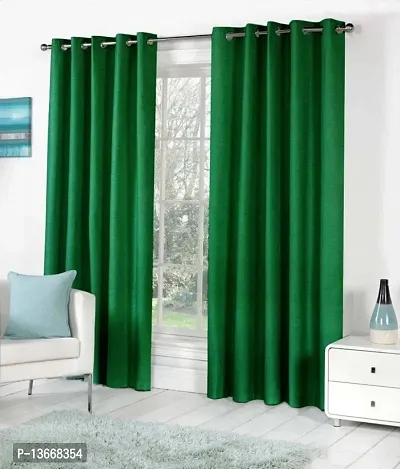 Elegant Polyester Semi Transparent Door Curtain - Pack Of 2