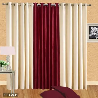 Elegant Polyester Window Curtains- Pack Of 3-thumb0