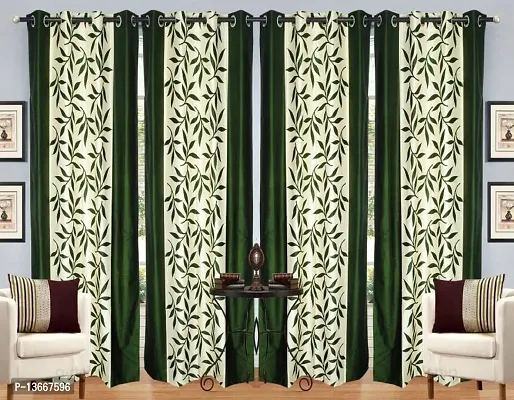 Elegant Polyester Semi Transparent Window Curtains- Pack Of 4