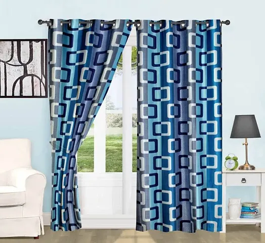 Blushh Collection Polyester Blue Long Curtian(4X9)