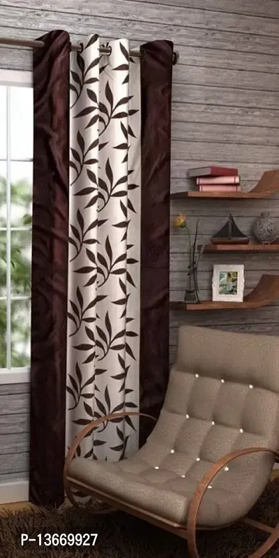 Elegant Polyester Semi Transparent Long Door Curtain Single Curtain