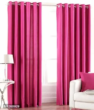 Elegant Polyester Semi Transparent Long Door Curtain - Pack Of 2-thumb0