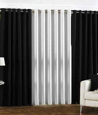 GS Traders Royal Polyester Solid Plain Crush Curtains for