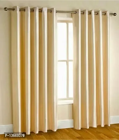 Elegant Polyester Semi Transparent Door Curtain - Pack Of 2