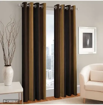Elegant Polyester Blackout Door Curtain - Pack Of 2-thumb0