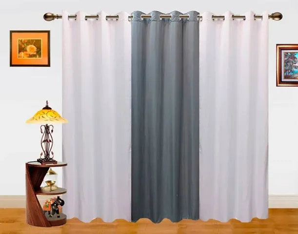 Fancy Polyester Eyelet Fitting Curtains Set Of 4