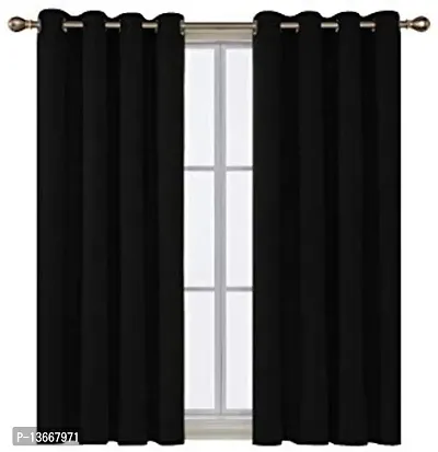 Elegant Polyester Semi Transparent Window Curtains - Pack Of 2-thumb0