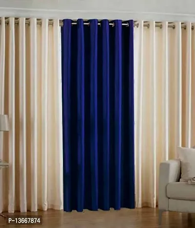 Elegant Polyester Semi Transparent Window Curtains- Pack Of 3-thumb0