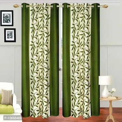 Elegant Polyester Semi Transparent Long Door Curtain - Pack Of 2