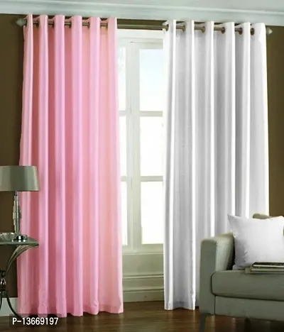 Elegant Polyester Semi Transparent Door Curtain - Pack Of 2